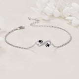 Infinity Symbol Bracelet with Paw Print Charm & Zirconia