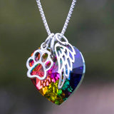 Rainbow Heart Memorial Necklace