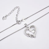 Necklace with Paw Print & Heart with Infinity Pendant