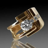 Vintage Aranyas Különleges Ring met Zirkonia