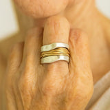 Zilveren Ring met Gouden Draad