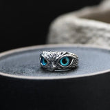 Verstelbare Geluksuil Ring in Zilver met Opalsteen