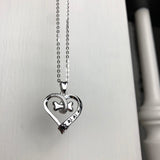 Stainless Steel Dog Paw Heart Necklace