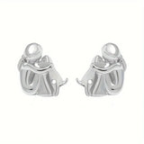 Sweet Two-Tone Hugging Earrings in Silver & Gold