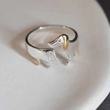 Adjustable Dachshund Ring – Handmade Animal Jewelry Ring for Women