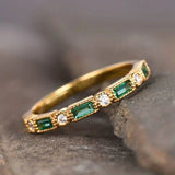 Vintage Arany Ring met Groene Zirkonia